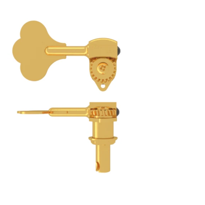 Hipshot 20670GT Single Clover Key Treble Side Ultralite Bass Tuning Key 3/8"- Gold