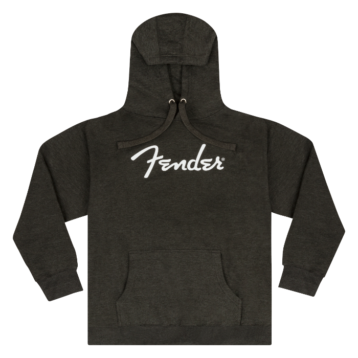 Fender Guitars Spaghetti Logo Hoodie/Sweatshirt, Gray Heather, L, LARGE