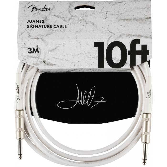 Genuine Fender Juanes Signature Instrument Guitar Cable, 10' ft, Luna White