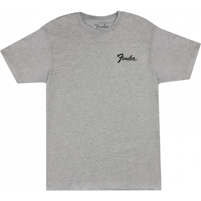 Genuine Fender Guitars Transition Logo Tee Shirt, Athletic Gray, Small (S)