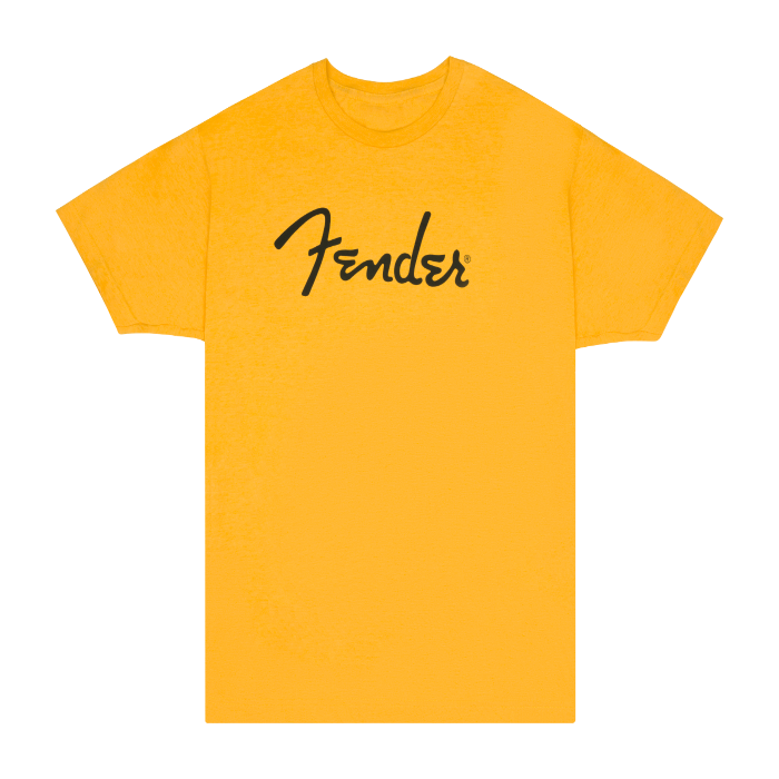  Genuine Fender Guitars Spaghetti Logo T-Shirt, Butterscotch Blonde, M, MEDIUM