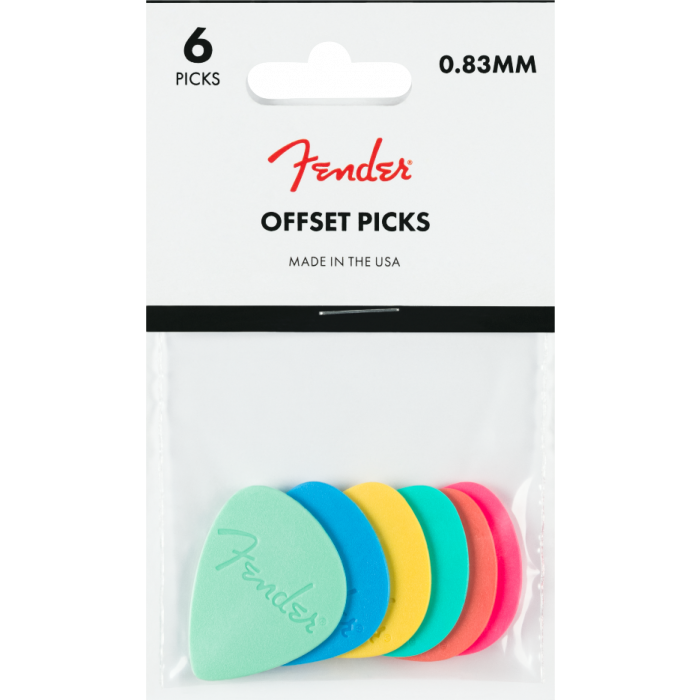 Genuine Fender Offset Guitar Picks, Multi-Color (Set of 6)