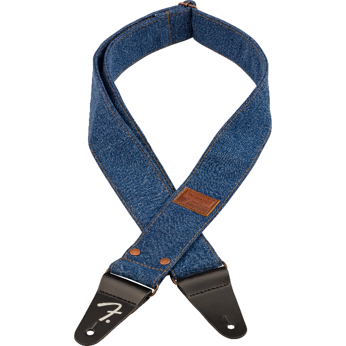 Fender x Wrangler Riveted Denim Guitar Strap, Indigo