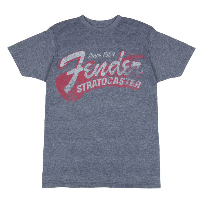 Genuine Fender Guitars Since 1954 Strat T-Shirt, Blue Smoke, S, SMALL