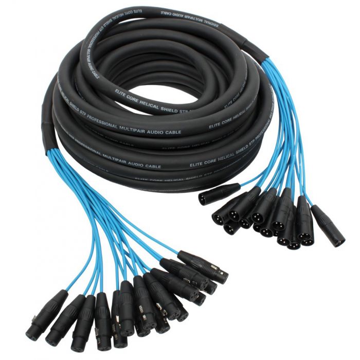 Elite Core 16 Channel 50' ft Fan-to-Fan Audio Cable XLR Stage Snake - PEX1650