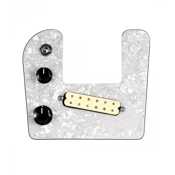 920D Custom Rogue Lap Steel Loaded Pickguard With An Aged White Polyphonics Pickup and White Pearl Pickguard