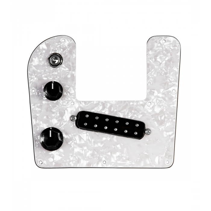 920D Custom Rogue Lap Steel Loaded Pickguard With A Black Polyphonics Pickup and White Pearl Pickguard