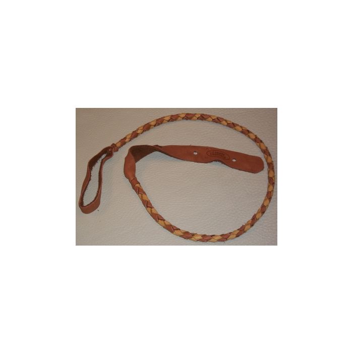 Lakota Leathers 43" Braided Round Elk Mandolin Strap, Tan/Tobacco