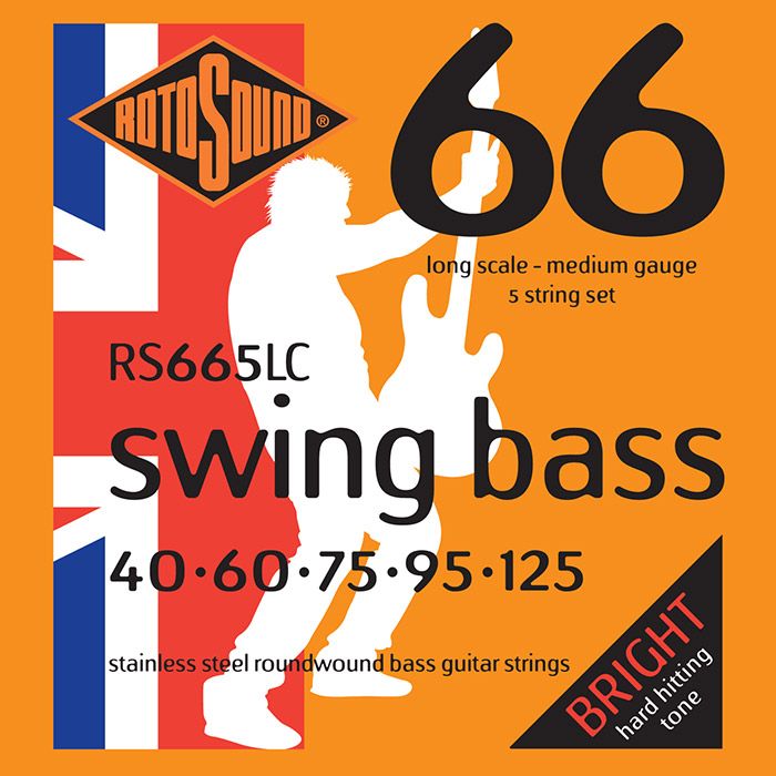 Rotosound RS665LC Long-Scale 5-String Swing Bass Strings Set, 40-125