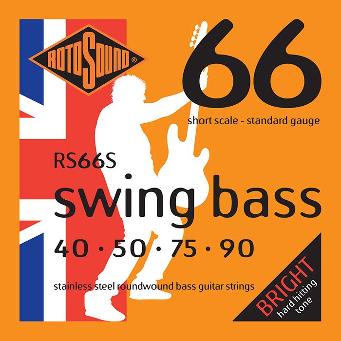 Rotosound RS66S Short-Scale 4-String Swing Bass Strings Set, 40-90