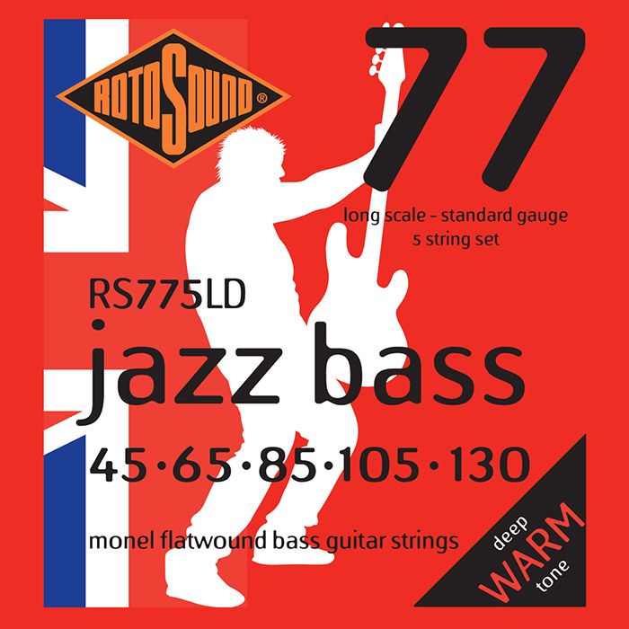 Rotosound RS775LD Long-Scale 5-String Monel Flatwound Bass Strings Set