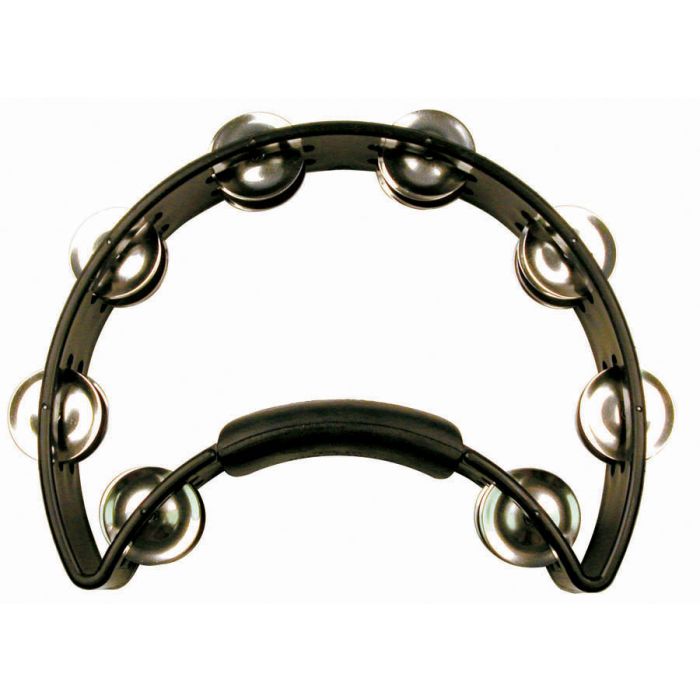 Rhythm Tech RT1010 Black Tambourine - Nickel Jingles