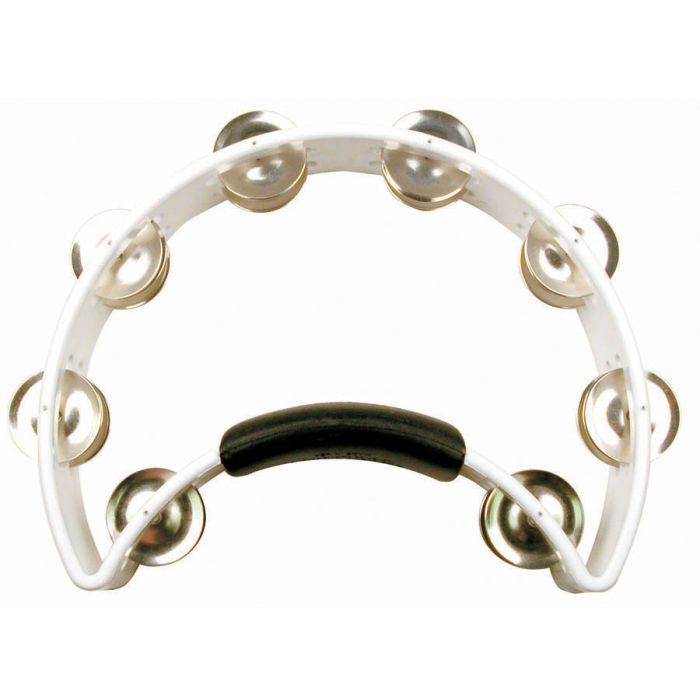 Rhythm Tech RT1020 White Tambourine - Nickel Jingles