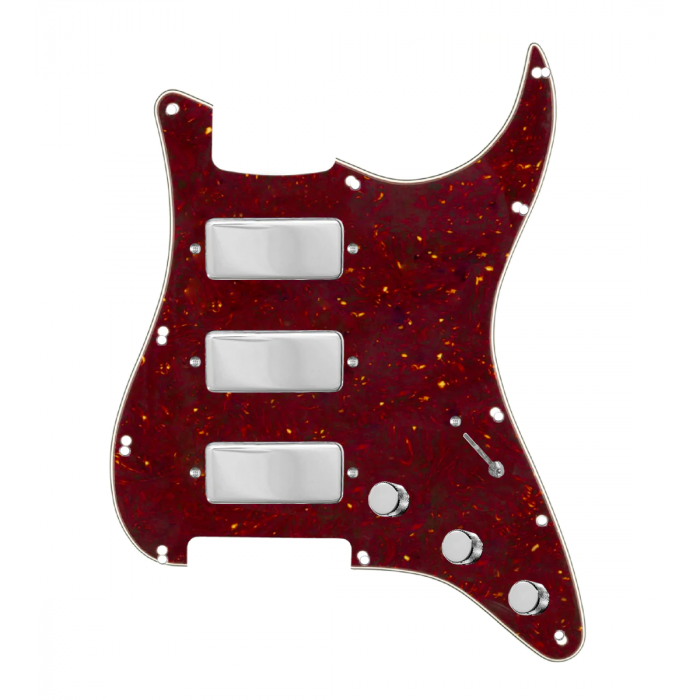 920D Custom Stadium Triple Mini Humbucker Loaded Pickguard for Strat With A Tortoise Pickguard and S7W-500K Wiring Harness