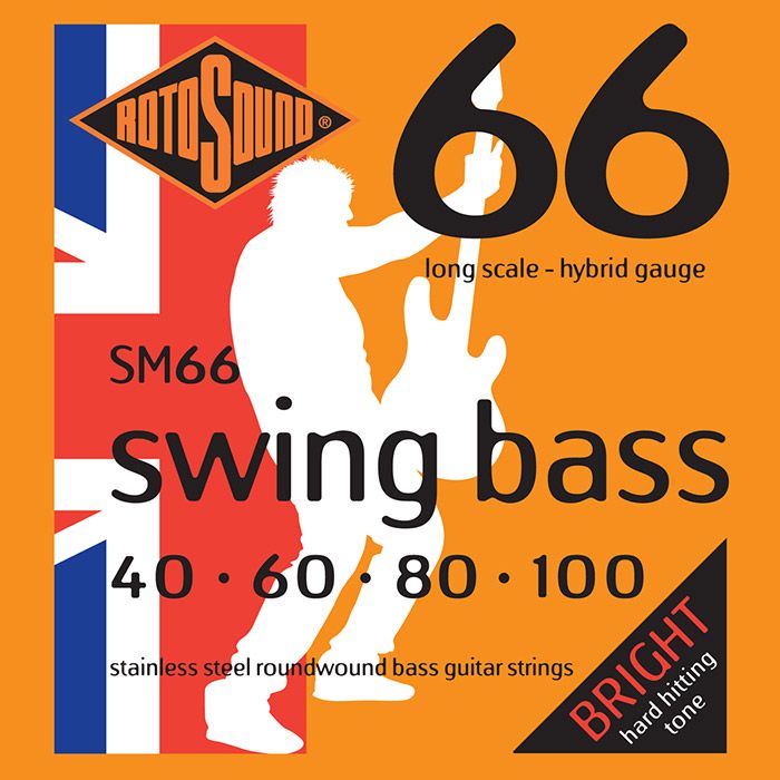 Rotosound SM66 Long-Scale Hybrid 4-String Swing Bass Strings, 40-100