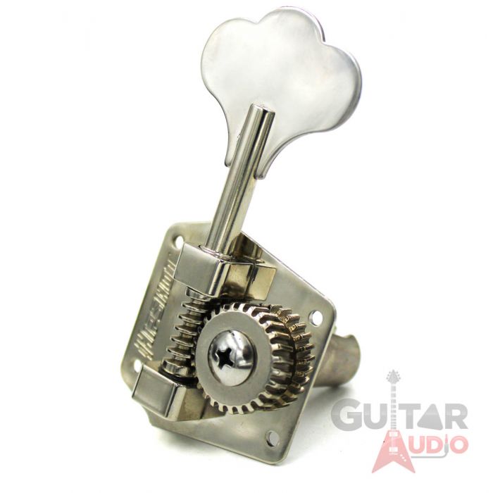 Hipshot 4-In-line HB3 Clover Key Bass Tuners, Nickel, Set of 4 (20310N)