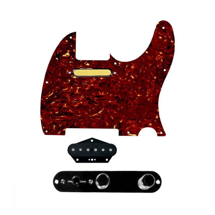 920D Custom Gold Foil Loaded Pickguard for Tele With Tortoise Pickguard and T3W-B Control Plate