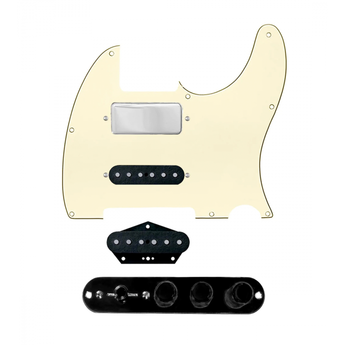 920D Custom Mason Style Loaded Pickguard for Nashville Tele With Aged White Pickguard and TMAS-B Control Plate