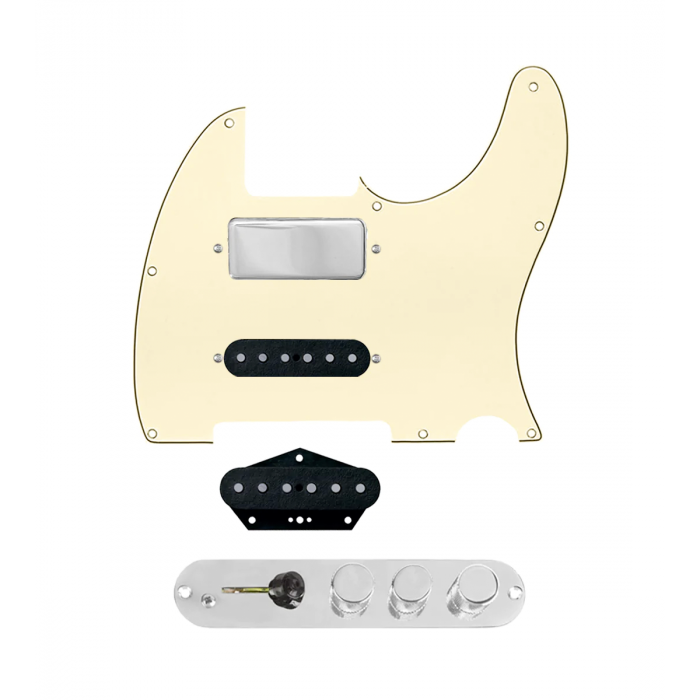 920D Custom Mason Style Loaded Pickguard for Nashville Tele With Aged White Pickguard and TMAS-C Control Plate