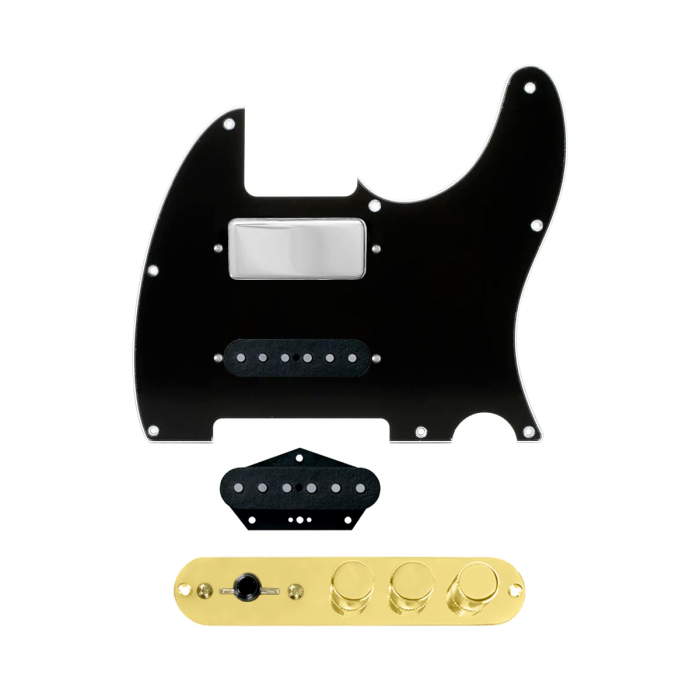 920D Custom Mason Style Loaded Pickguard for Nashville Tele With Black Pickguard and TMAS-G Control Plate