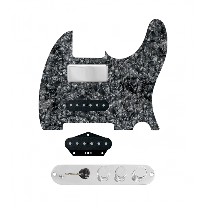 920D Custom Mason Style Loaded Pickguard for Nashville Tele With Black Pearl Pickguard and TMAS-C Control Plate