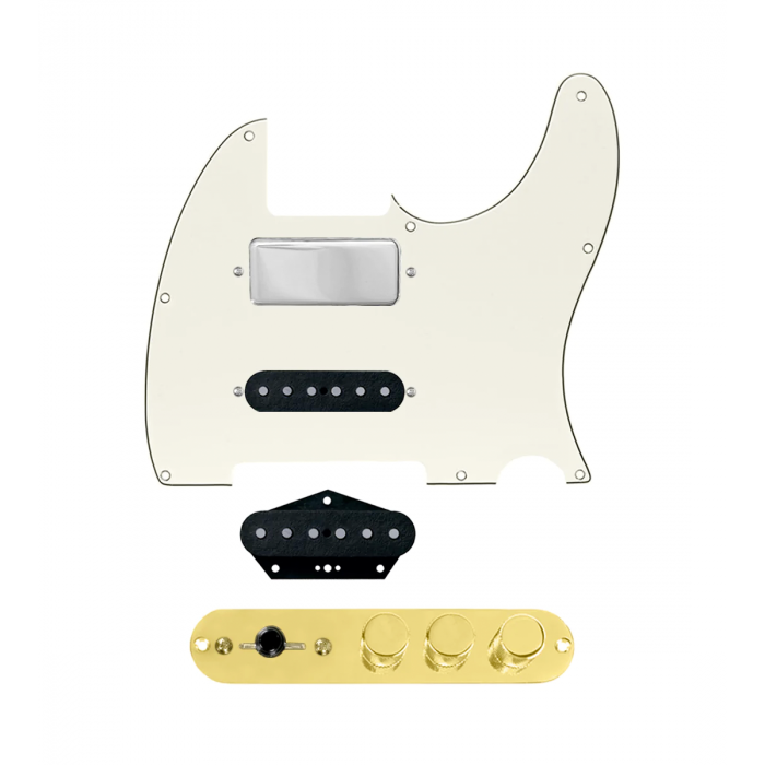 920D Custom Mason Style Loaded Pickguard for Nashville Tele With Parchment Pickguard and TMAS-G Control Plate