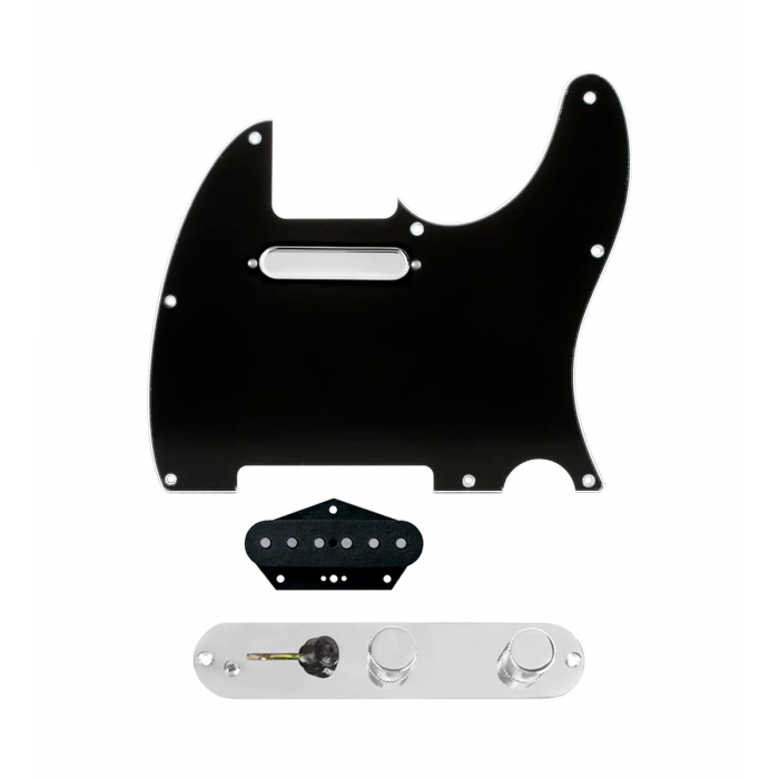 920D Custom Texas Vintage Loaded Pickguard for Tele With Black Pickguard and T3W-C Control Plate