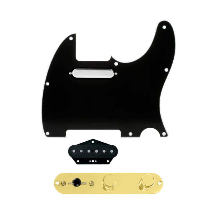 920D Custom Texas Vintage Loaded Pickguard for Tele With Black Pickguard and T4W-G Control Plate