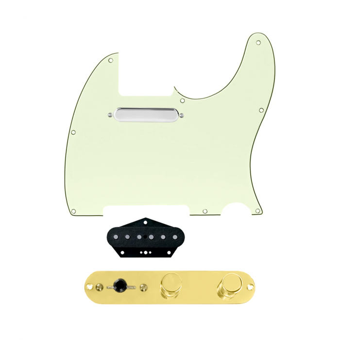 920D Custom Texas Vintage Loaded Pickguard for Tele With Mint Green Pickguard and T3W-G Control Plate