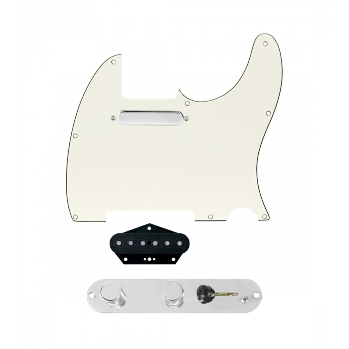 920D Custom Texas Vintage Loaded Pickguard for Tele With Parchment Pickguard and T3W-REV-C Control Plate