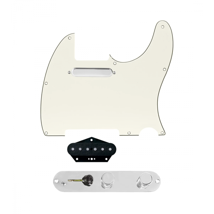 920D Custom Texas Vintage Loaded Pickguard for Tele With Parchment Pickguard and T4W-C Control Plate