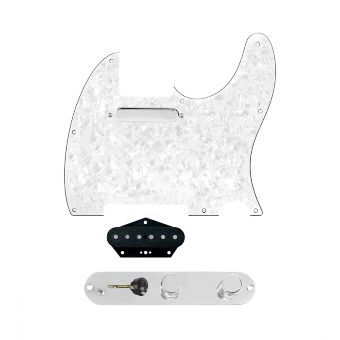 920D Custom Texas Vintage Loaded Pickguard for Tele With White Pearl Pickguard and T3W-C Control Plate