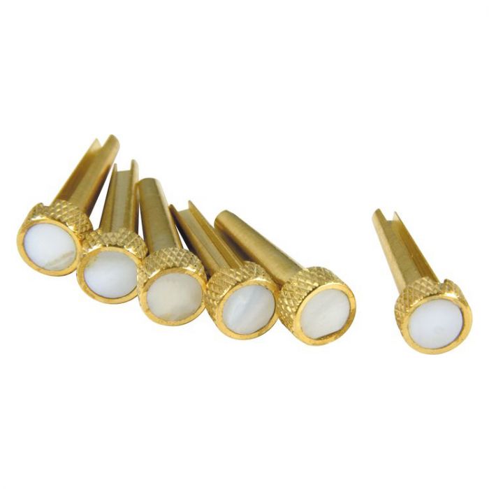 D'Andrea TP3M Acoustic Guitar Tone Pins Brass Bridge Pin Set w/ Mother of Pearl