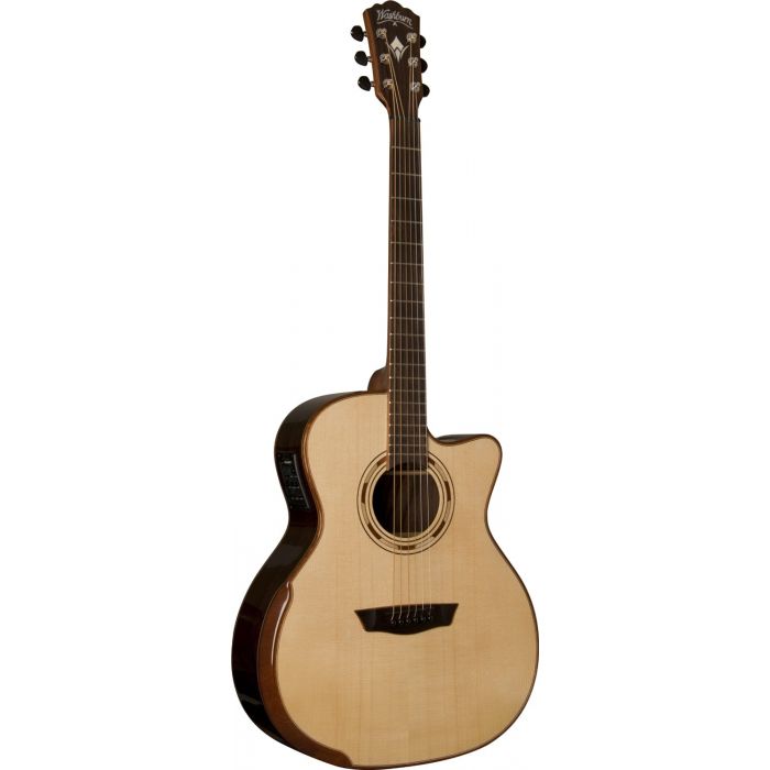 Washburn WCG25SCE Comfort Series Deluxe Acoustic Electric Guitar, Natural