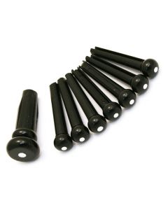 Genuine Fender Acoustic Guitar Bridge Pins Set with End Pin - Black w/ White Dot