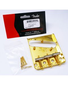 Genuine Fender Telecaster Tele American Vintage GOLD Bridge Plate w/ 3-Saddle