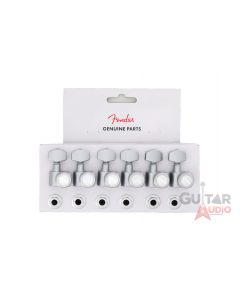 Genuine Fender Locking 2-pin F Strat/Tele Tuners Machines BRUSHED CHROME