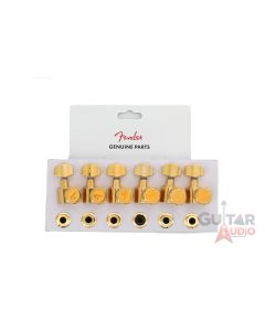 Genuine Fender Locking Guitar F Tuning Pegs Tuners Machines - GOLD