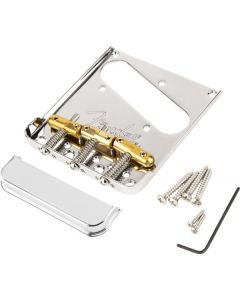 Genuine Fender Top-Load/String-Through Tele Bridge w/Brass Compensated 3-Saddle