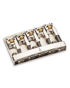 Schaller Germany 3D5 5-String Flatmount Roller Bass Bridge, NICKEL 12140100