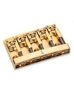 Schaller Germany 3D5 5-String Flatmount Roller Bass Bridge, GOLD 12140500