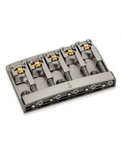 Schaller Germany 3D5 5-String Flatmount Roller Bass Bridge, RUTHENIUM 12140600