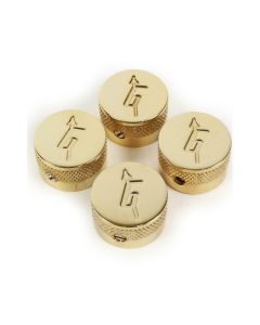 Genuine Gretsch G-Logo Guitar Knobs for US 1/4" Solid Shaft Pots GOLD (Set of 4)