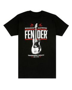 Fender Precision/P-Bass Player Men's T-Shirt, Black, XL (EXTRA LARGER)