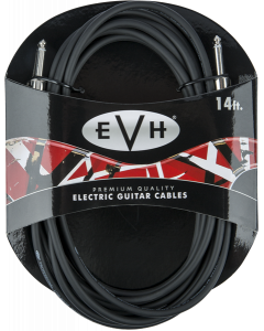 EVH Eddie Van Halen Series Electric Guitar Cable, Black, Straight Ends, 14' ft.