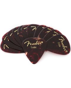 Fender 351 Classic Celluloid Guitar Picks - SHELL, THIN - 12-Pack (1 Dozen)