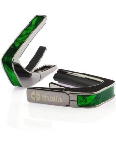 Thalia Shell Collection Guitar Capo - Green Angel Wing Inlay, Black Chrome