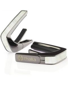 Thalia Shell Collection Guitar Capo - White Mother of Pearl Inlay, Black Chrome