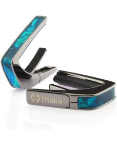 Thalia Shell Collection Guitar Capo - Teal Angel Wing Inlay, Black Chrome