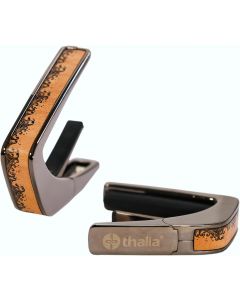 Thalia Deluxe Series Guitar Capo - Flamed Maple Waves, Black Chrome